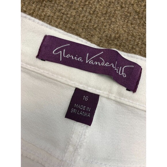 Gloria Vanderbilt Jeans Womens 16 Amanda Tapered Fit Stretch White Denim - Picture 8 of 11